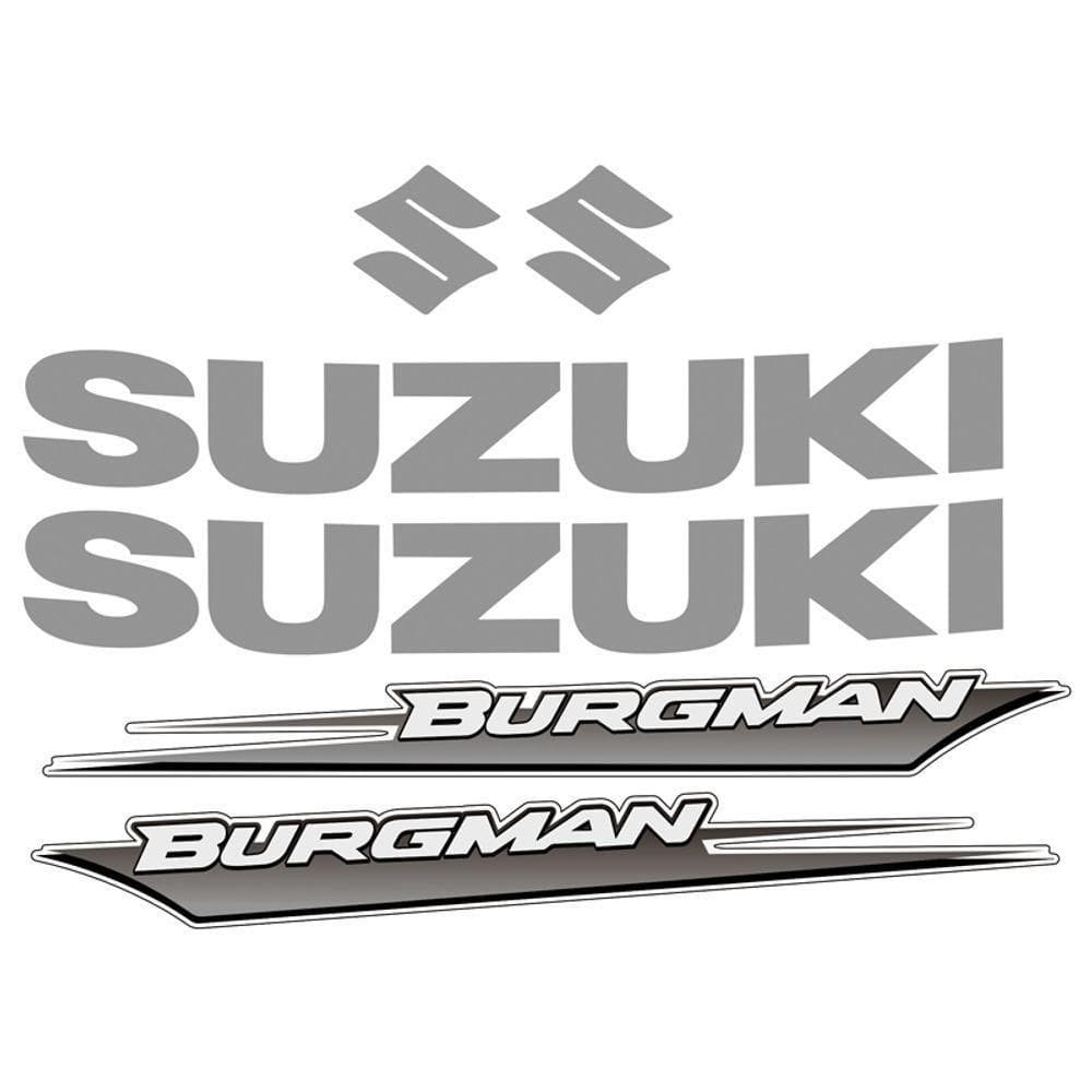 Kit Jogo Emblema Adesivo Suzuki Burgman 2005 A 2009 Cinza Cinza