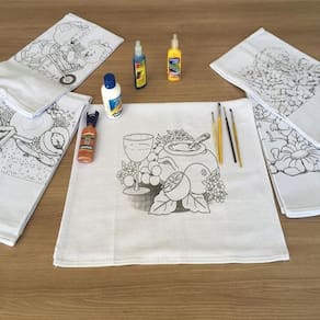 Pano De Prato Estampado Tradicional 03 Unidades Branco
