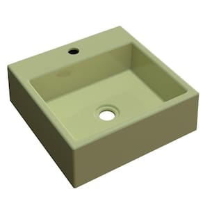 Cuba De Apoio Para Banheiro Quadrada 35X35Cm Verde Acqua