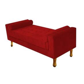 Recamier Félix Queen Size 160Cm Suede Vermelho
