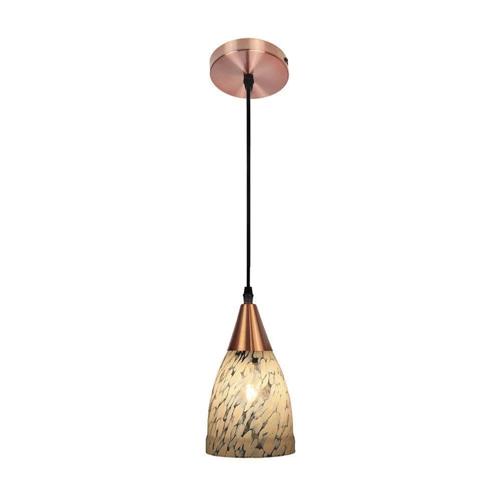 Lustre Pendente Taschibra Vicenza E27 Transparente Leitoso Bivolt Cobre