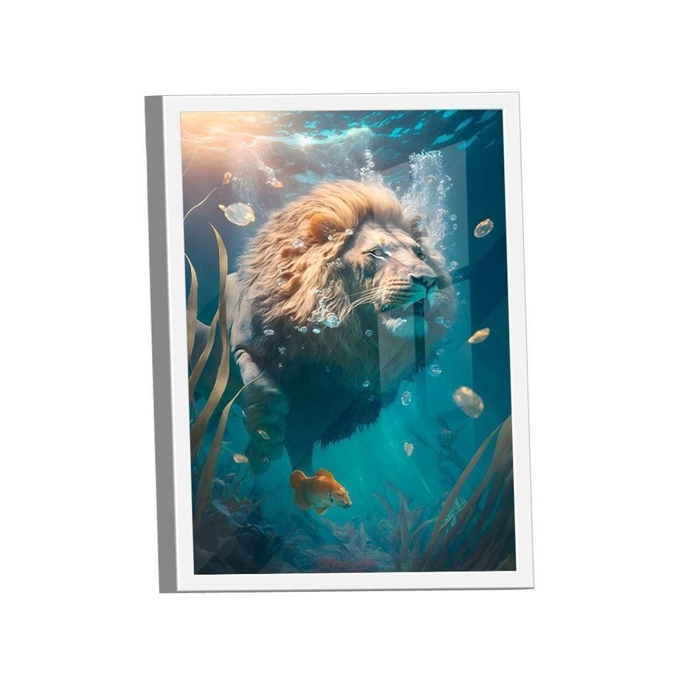 Quadro Leão Aquático -- Br Artes