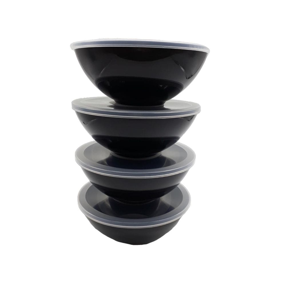 4 potes redondo com tampa marmita sobremesa 600 ml preto