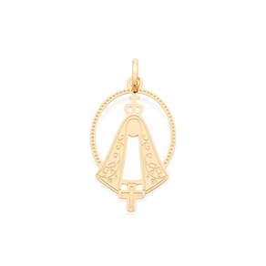 Pingente rommanel folheado a ouro 18k nossa senhora