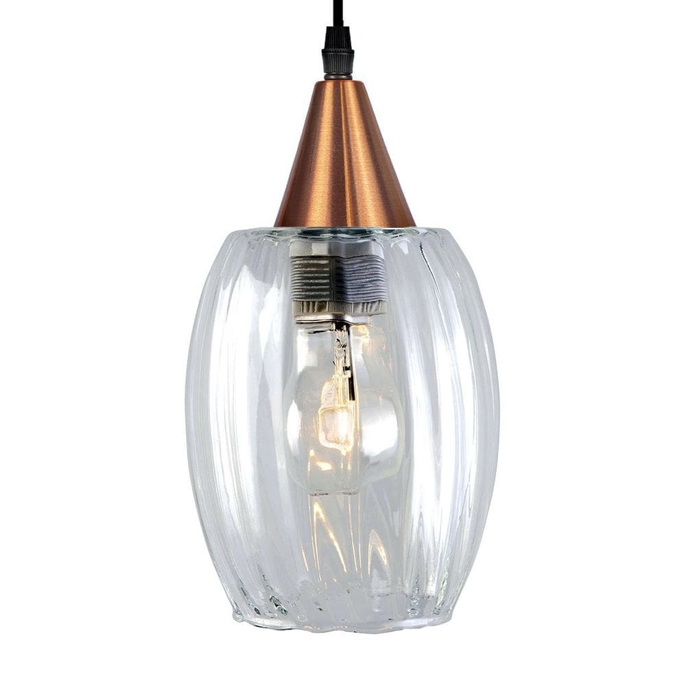 Lustre pendente taschibra badih pp e27 transparente prata