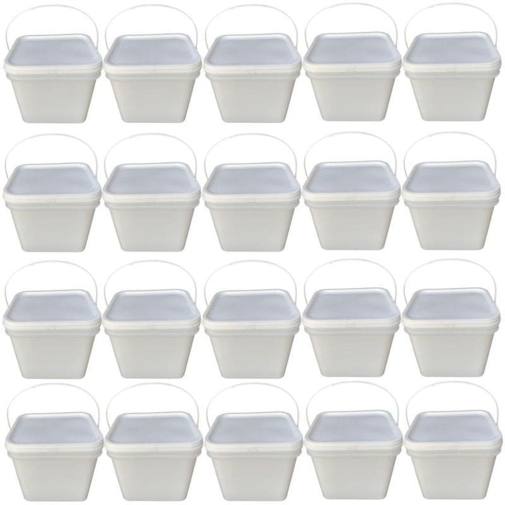 Balde retangular 3.6l tampa lacre p lixo organico - 20 pçs