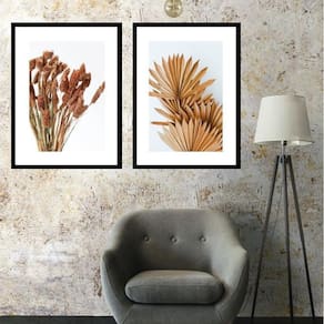 Kit 2 Quadros Ramos Folhas Secas - 60X48Cm