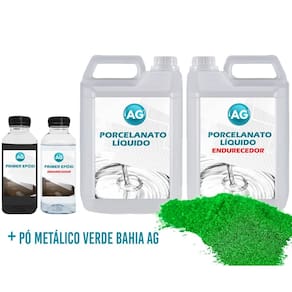 Kit porcelanato líquido metálico verde bahia ag por m 20m