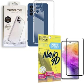 Capa space collection a73 + película nano 9d armyshield