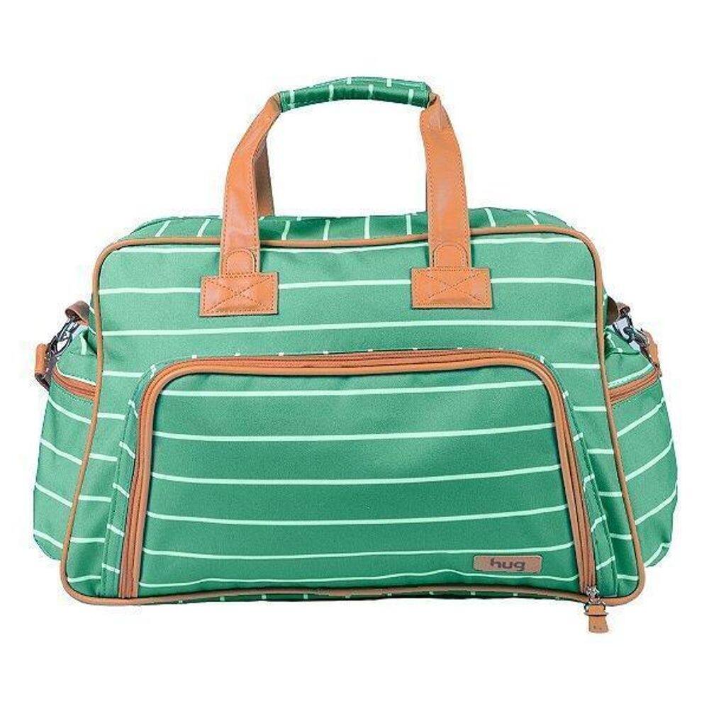 Bolsa De Maternidade Hug Grande Listrada Verde