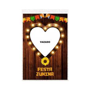 Painel Decorativo Vazado Festa Junina Coração