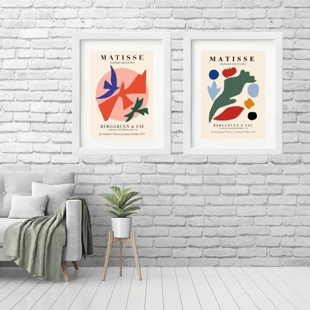 Kit 2 Quadros Grandes Matisse Colorido - 60X48Cm