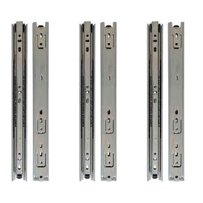 Kit 6 corrediça telescópica 30cm para gaveta trilho 3 pares