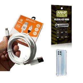 Kit capinha motorola g100 com cabo turbo e película de vidro