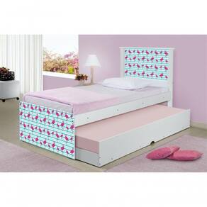 Cama Bicama Juvenil Flamingo Com Colchões