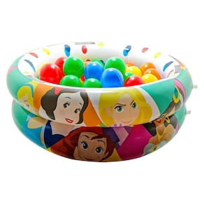 Piscina de bolinhas menina infantil inflável + 50 bolinhas