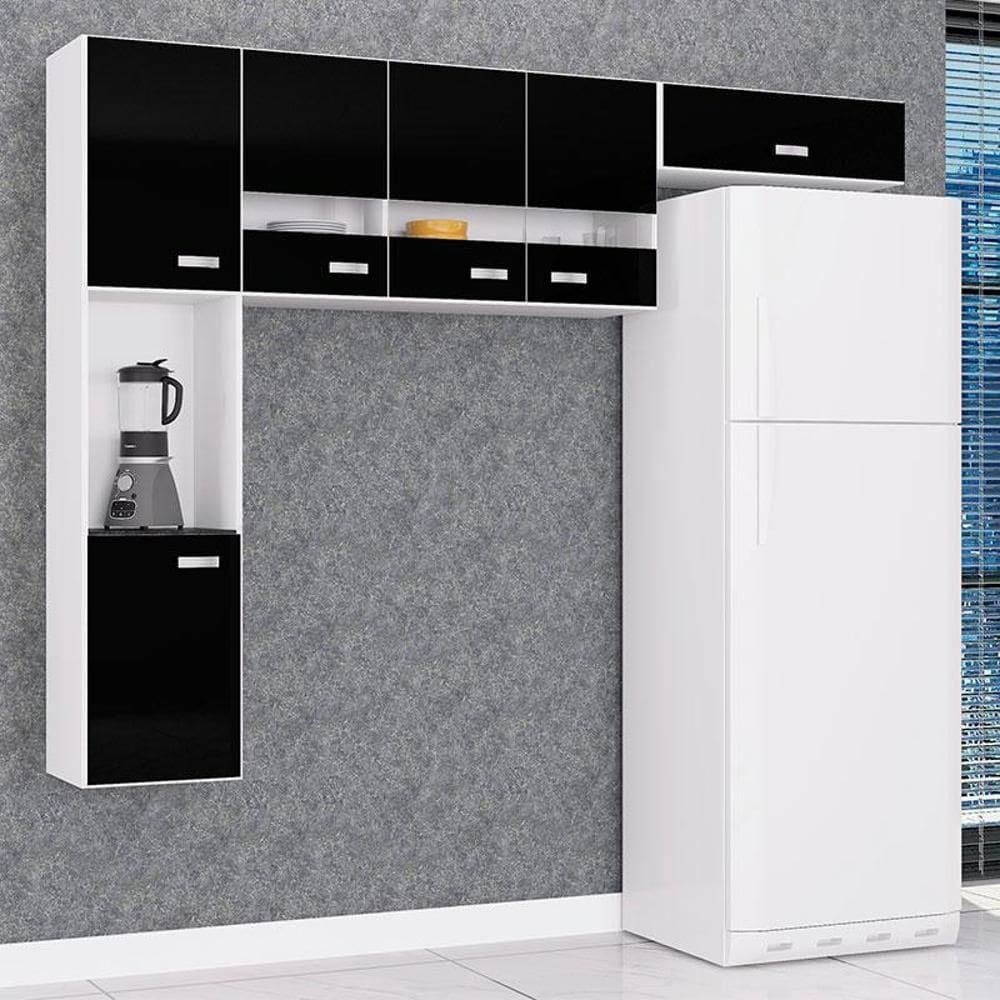 Cozinha Ambiente Suspensa Julia 3 Peças Preto – Poquema