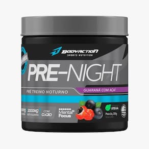 Pre-night pré treino noturno 200g guaraná e açaí -bodyaction