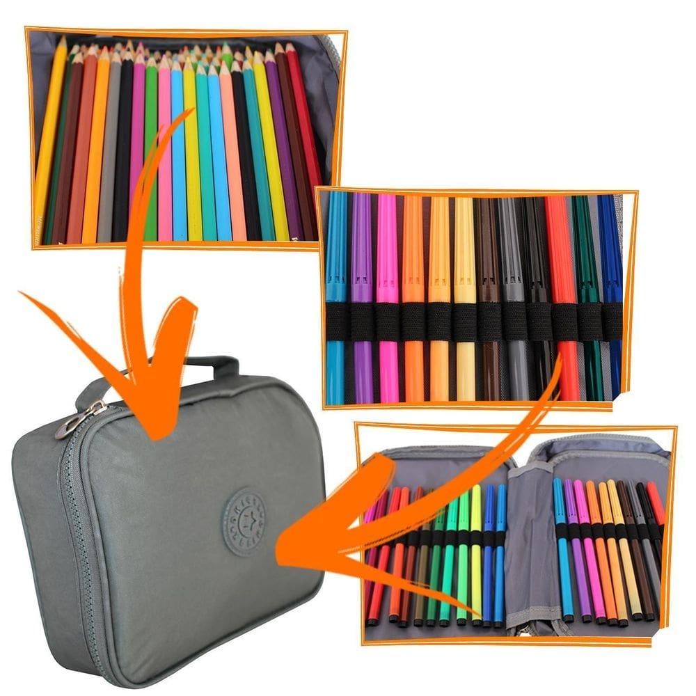 Estojo escolar box jumbo organizador juvenil rosa chiclete