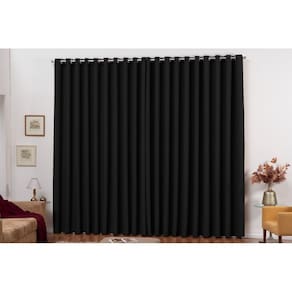 Cortina Blackout 3m x 2,8m em Tecido com Ilhós - Preta