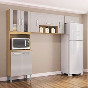 Cozinha Ambiente Lavinia 3 Peças Damasco Off White - Poquema