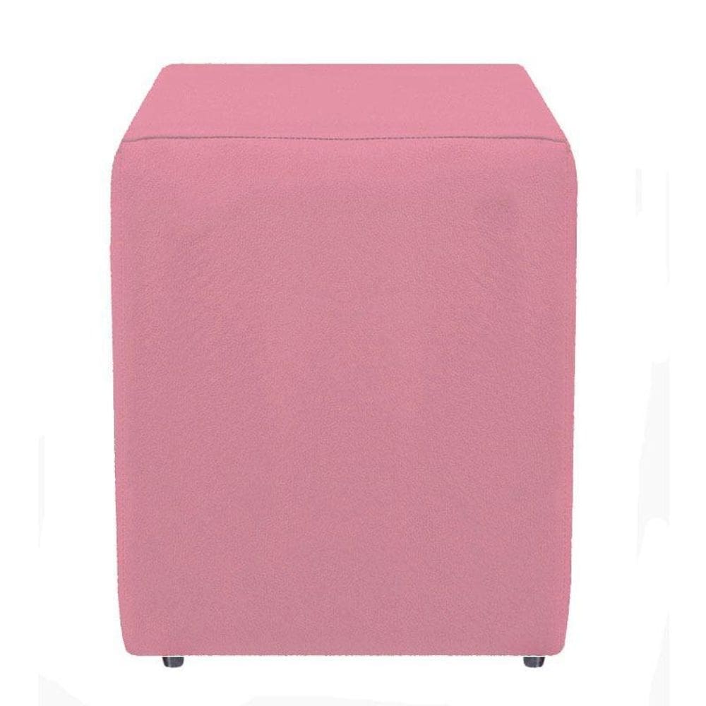 Puf, decoração de sala, puff quadrado suede rosê
