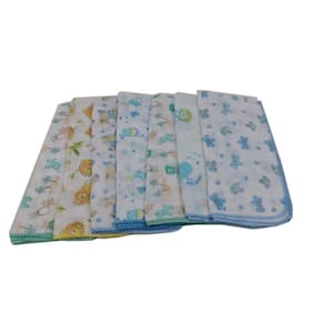 Kit 25 fralda de pano estampada menino 70x70cm com crochê