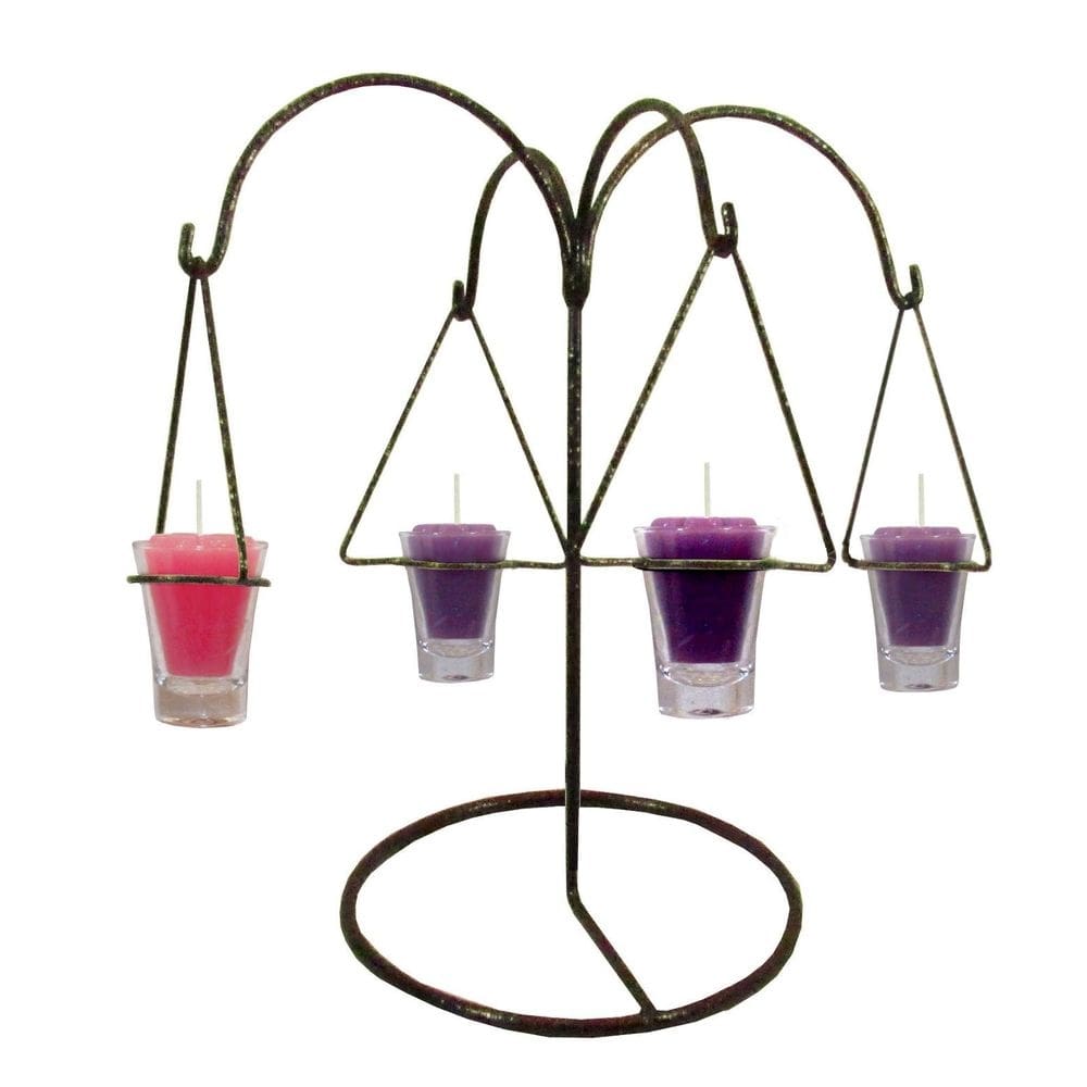 Coroa do Advento c/ Velas e Pingentes | 28x32x28 cm