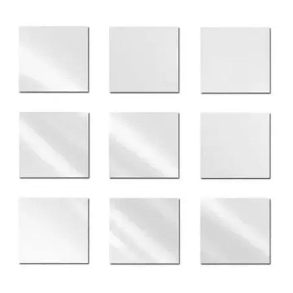 Kit 6 Espelho Adesivo Quadrado Plastico 15cm X 15cm X 0,1cm