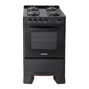 Fogão de Piso FGVCG410PT com 4 Bocas Cook Glass Suggar