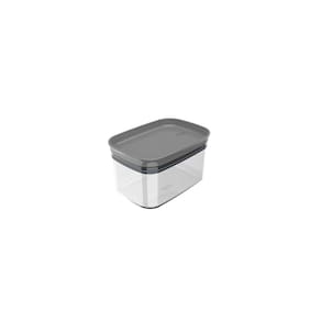 Pote organizador hermético retangular block 0,65l cinza