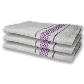 3 Panos De Prato Atoalhado Felpudo Roxo