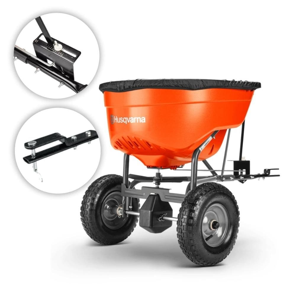 Semeadora Adubadeira Rebocável BS130T Husqvarna Capacidade 59KG