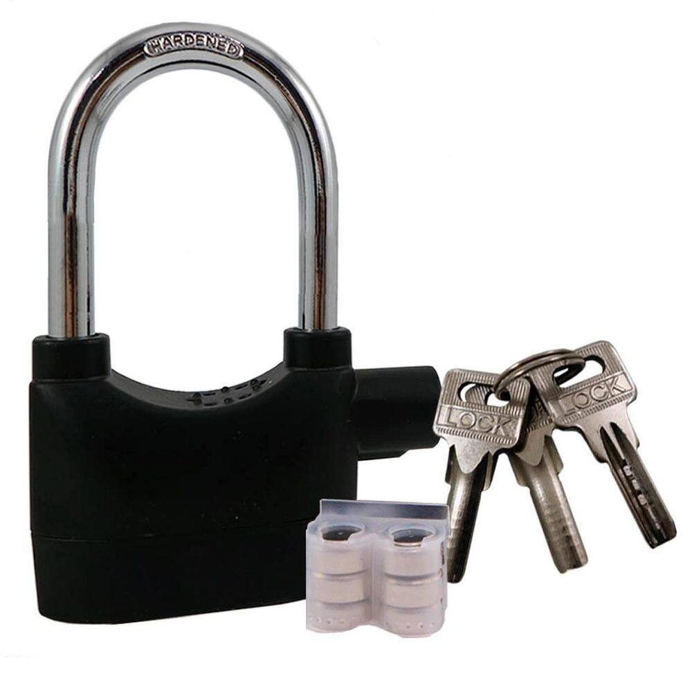 Cadeado com alarme sonoro moto/bike/mala/portão anti roubo