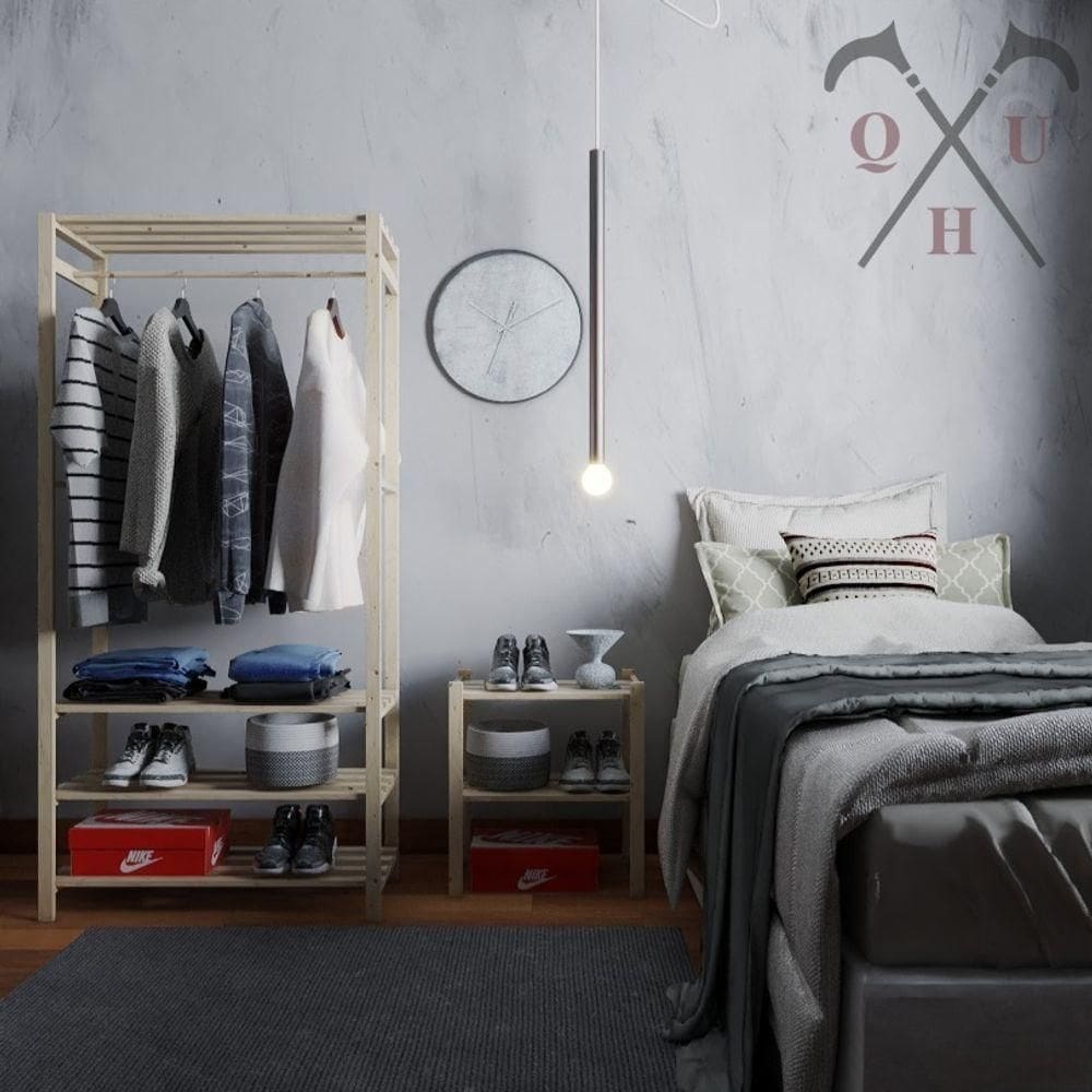 Kit Arara Em Madeira Pinus Moderna Reforçada De Qualidade E Aparador Alta Durabilidade Expositor Org