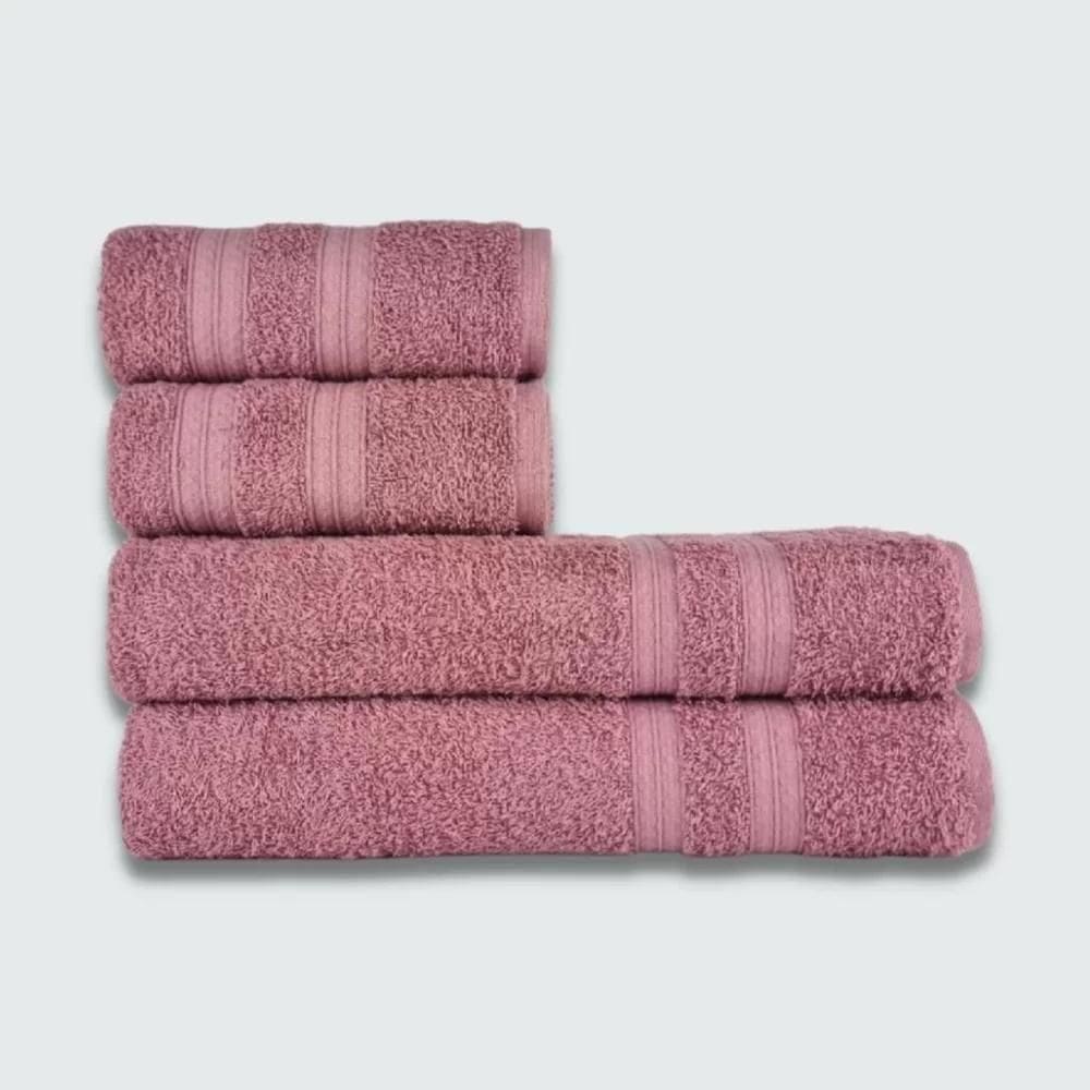 Jogo De Toalha 4 Pçs Gigante Felpuda Lisboa Rosê
