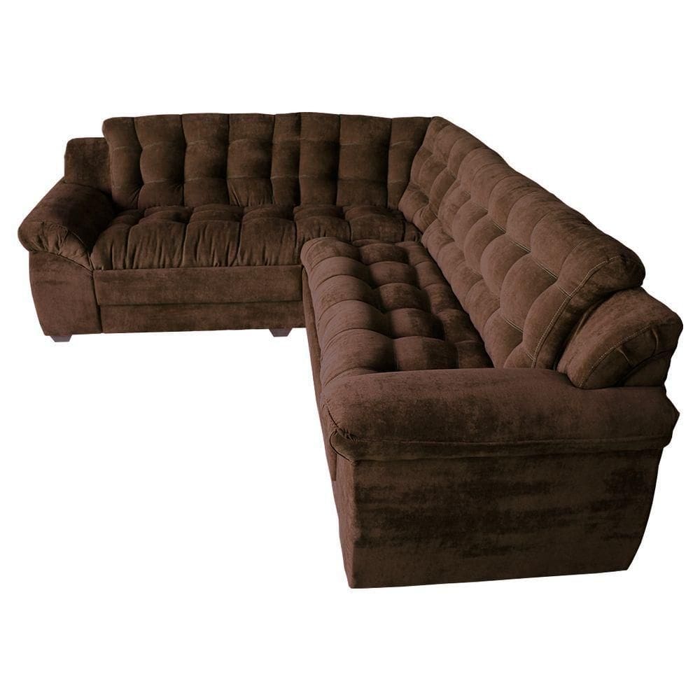 Sofá Madrid Premium Suede 200/245cm Café ? Ws Estofados