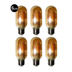 Lampadas de Led Kit 6 Multi Filamento Bivolt 30W Iluminação Retro Vintage