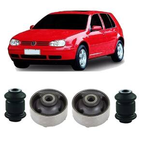 Kit 4 bucha borracha bandeja dianteiro golf 1999 a 2003