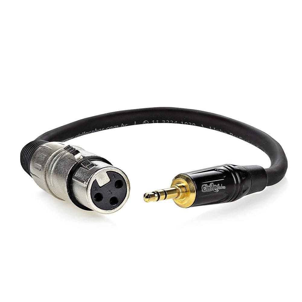Cabo xlr para p2 áudio profissional estereo - 10 mt
