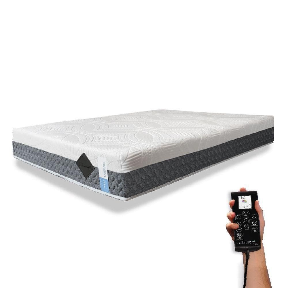 Colchão De Látex Articulado Cinza Solteiro King 96x203cm