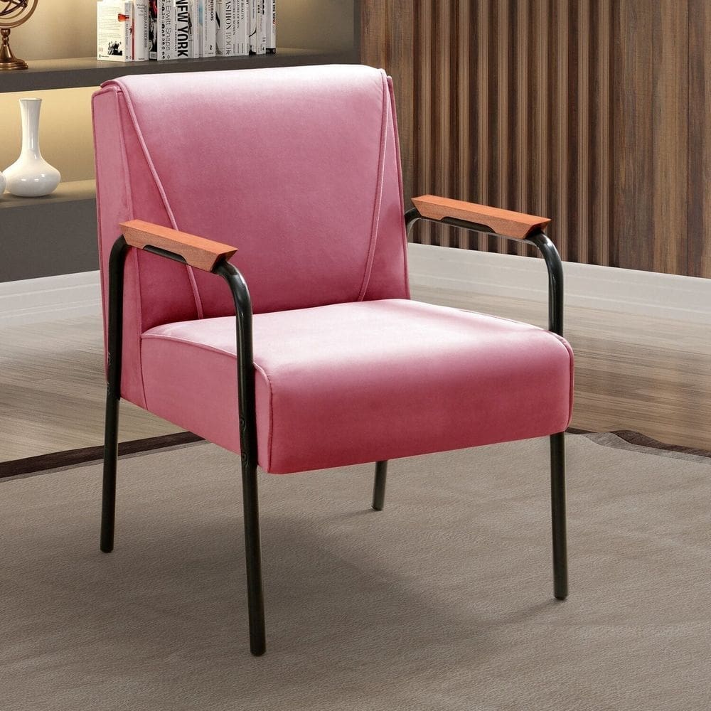 Poltrona Decorativa para Sala de Estar, Recepção Jade Rosa