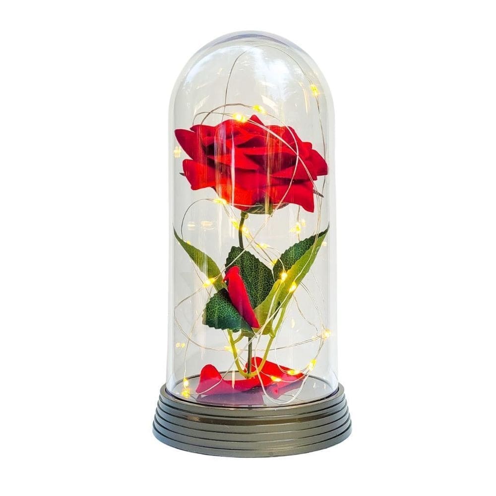 Luminária rosa encantada vermelha 20cm dia das mulheres