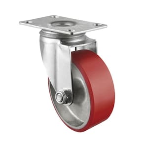 Rodizio 8x2 C/placa Roda De Ferro Poliuretano Rol. 400 Kg