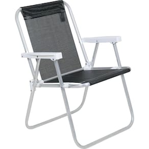 Cadeira de Praia Alta Sannet Aluminio Preta 023574 BEL
