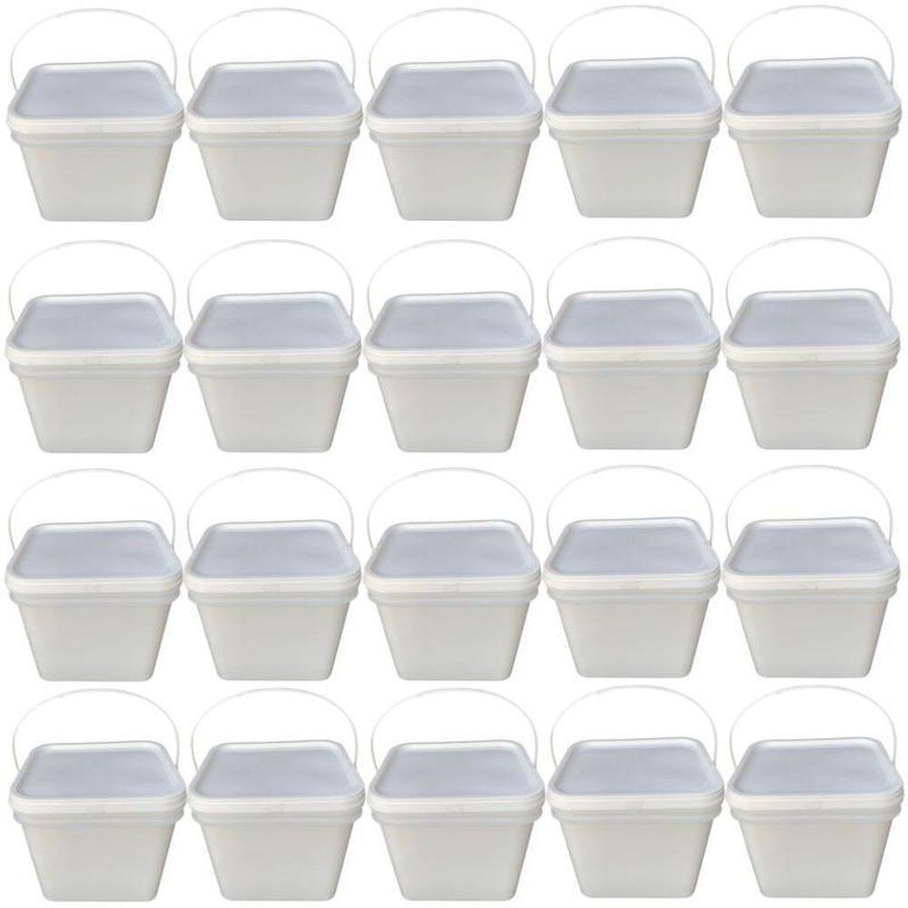 Balde retang 3.6l tampa lacre p armazenar alcool-20pç