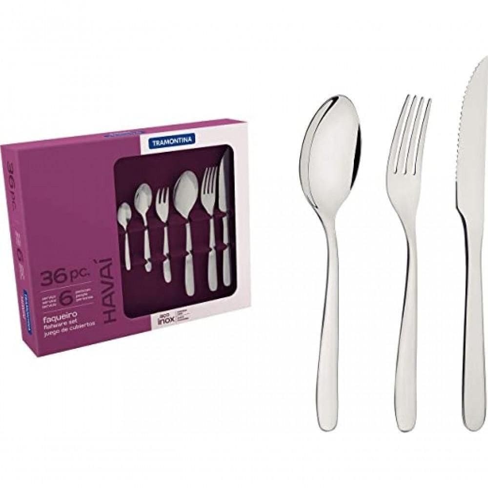 Faqueiro Tramontina Em Inox Facas P/ Churrasco Em Brilho Det