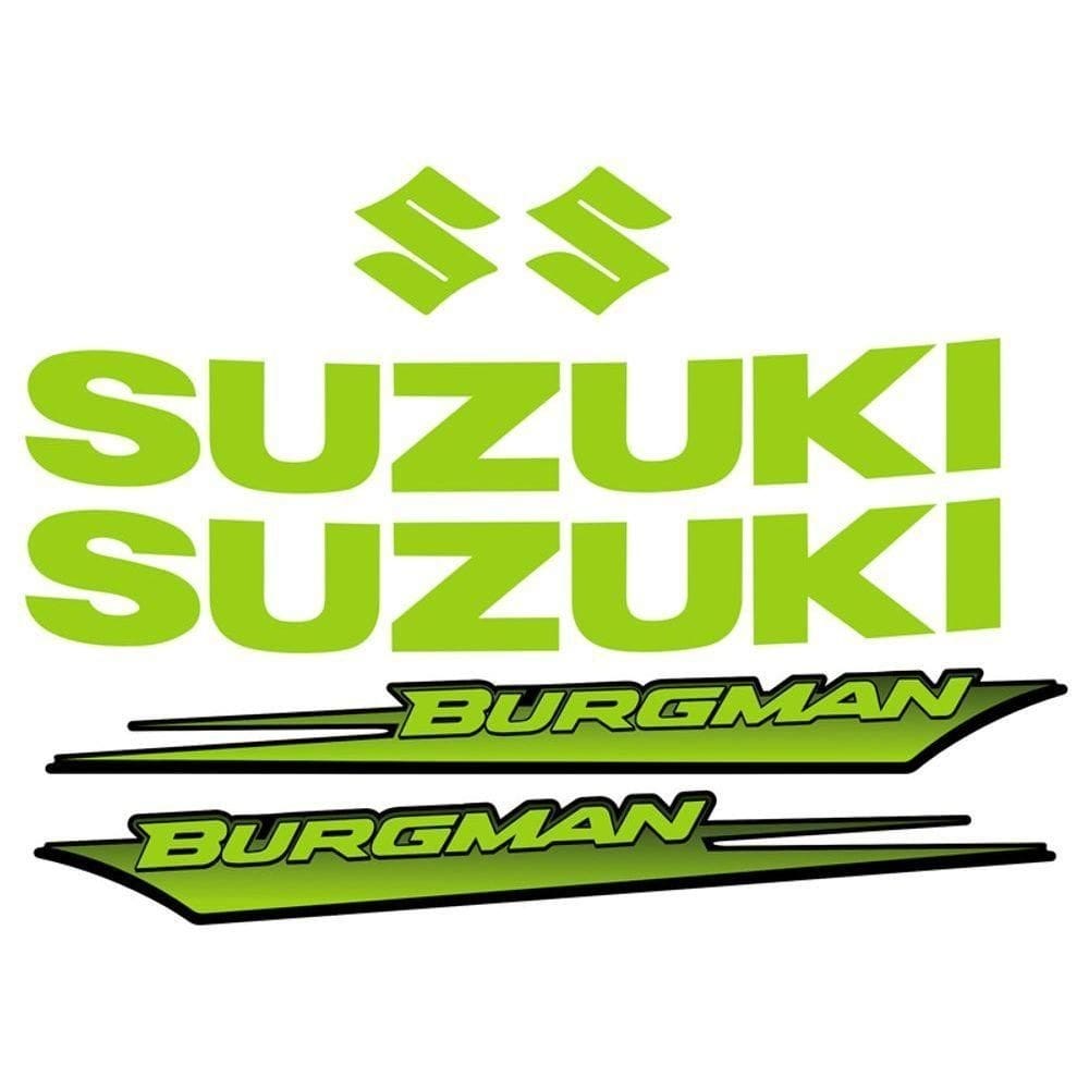 Kit Jogo Emblema Adesivo Suzuki Burgman 2005 A 2009- Verde Verde