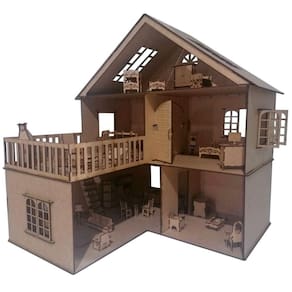 Casa Casinha Para Boneca Polly Lol Com Varanda 43Cm