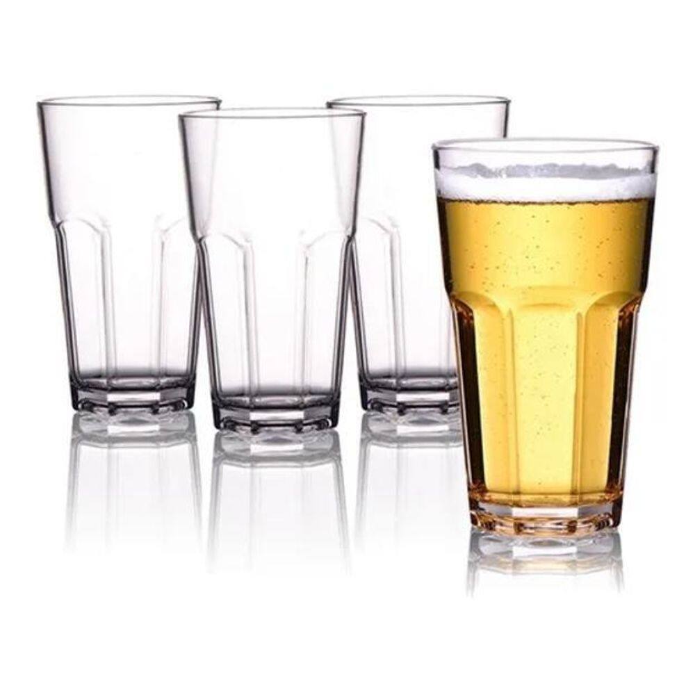 Jogo 6 copos água suco vidro conjunto 350ml 14,5 x 8